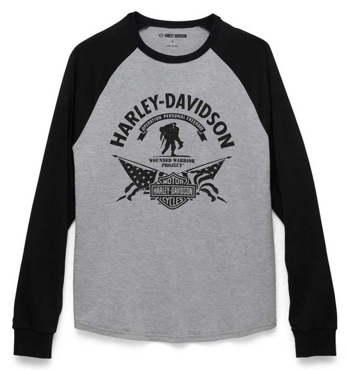 NEW GENUINE HARLEY DAVIDSON 96276-22VM MEN'S MED TEE KNIT WWP  COLORBLOCK GREY