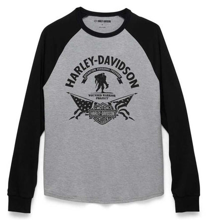NEW GENUINE HARLEY DAVIDSON 96276-22VM MEN'S MED TEE KNIT WWP  COLORBLOCK GREY