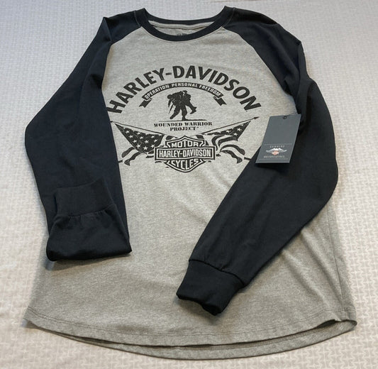 NEW GENUINE HARLEY DAVIDSON 96276-22VM MEN'S MED TEE KNIT WWP  COLORBLOCK GREY