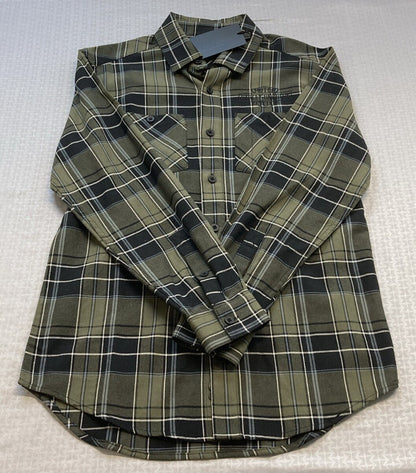 NEW GENUINE HARLEY DAVIDSON 96126-23VM MEN'S SMALL SHIRT WOVEN GREEN PLAID