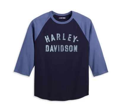 NEW GENUINE HARLEY DAVIDSON 96078-23VM MEN'S XLARGE TEE KNIT BLUE COLORBLOCK