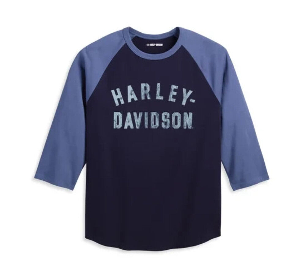 NEW GENUINE HARLEY DAVIDSON 96078-23VM MEN'S 4XL TEE KNIT BLUE COLORBLOCK