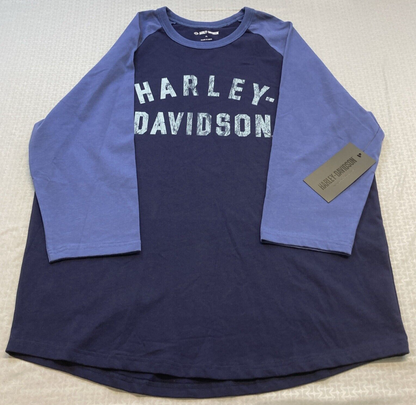 NEW GENUINE HARLEY DAVIDSON 96078-23VM MEN'S 4XL TEE KNIT BLUE COLORBLOCK