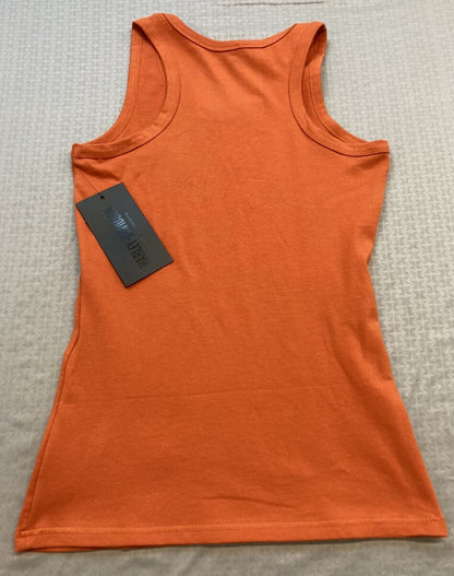 NEW GENUINE HARLEY DAVIDSON 96202-23VW WOMEN'S SMALL TANK KNIT ORANGE B&S SL