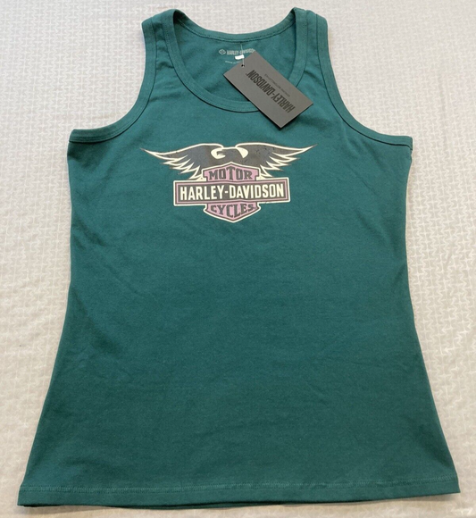 NEW GENUINE HARLEY DAVIDSON 96203-23VW XLARGE TANK KNIT GREEN BLUE Classic Eagle