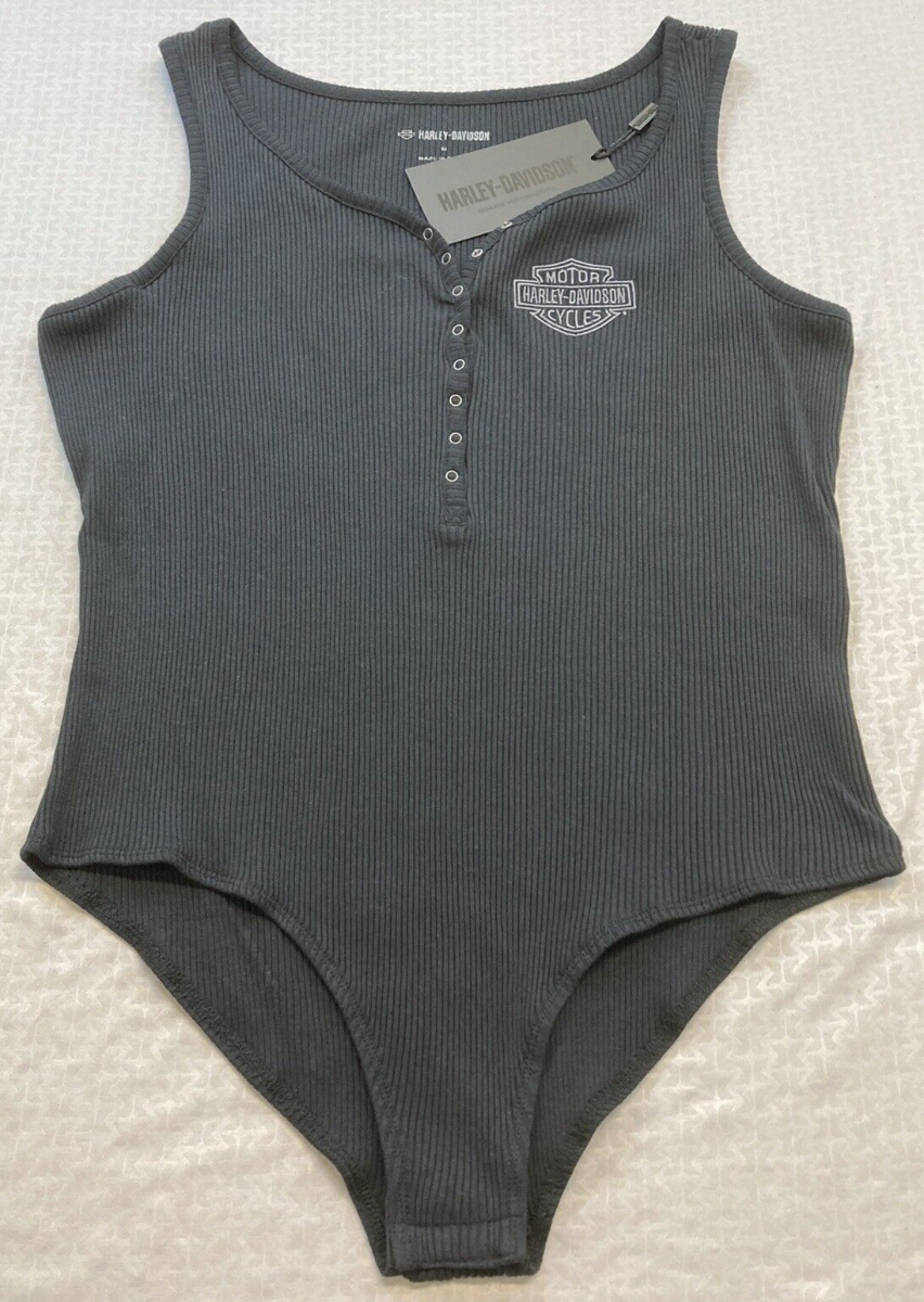 NEW GENUINE HARLEY DAVIDSON 96214-23VW WOMEN'S LARGE BODYSUIT KNIT BLACK