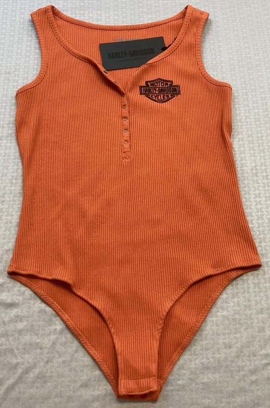 NEW GENUINE HARLEY DAVIDSON 96216-23VW WOMEN'S XSMALL BODYSUIT KNIT ORANGE