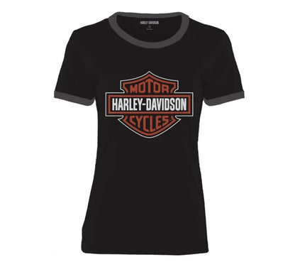 NEW GENUINE HARLEY DAVIDSON 96228-23VW WOMEN'S 2XL TEE KNIT BLACK Bar & Shield