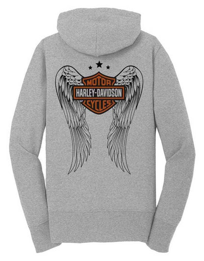 NEW GENUINE HARLEY DAVIDSON 96171-23VW WOMEN'S SMALL HOODIE WWP GREY HEATHER