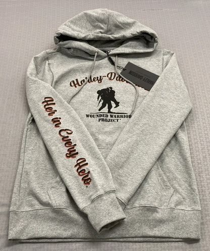 NEW GENUINE HARLEY DAVIDSON 96171-23VW WOMEN'S MEDIUM HOODIE WWP GREY HEATHER