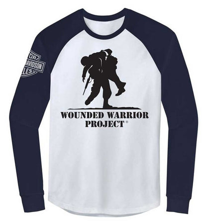 NEW HARLEY DAVIDSON 96359-22VM Men's Wounded Warrior Project L/S Raglan L