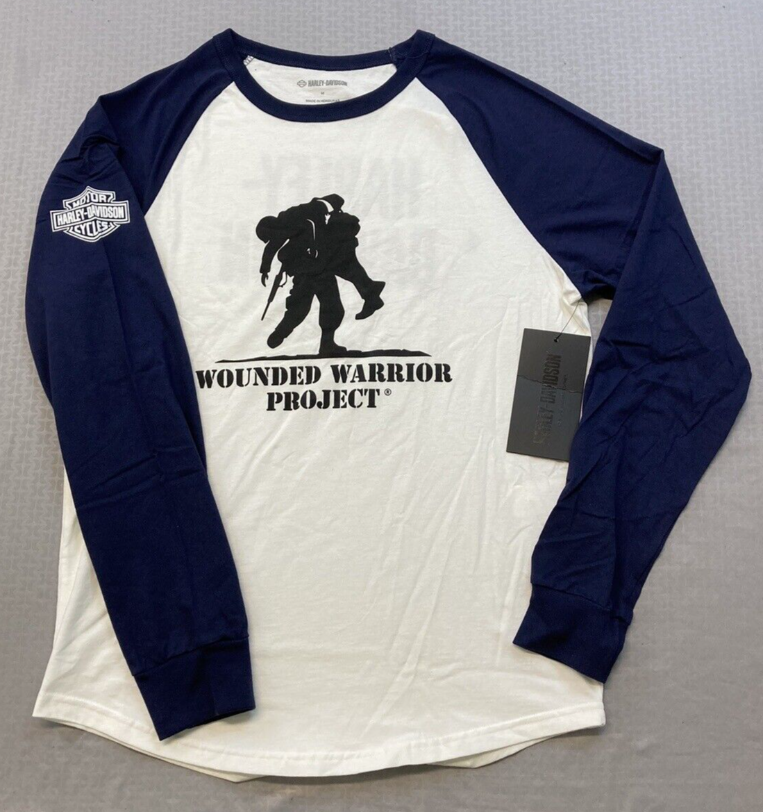 NEW HARLEY DAVIDSON 96359-22VM Men's Wounded Warrior Project L/S Raglan L