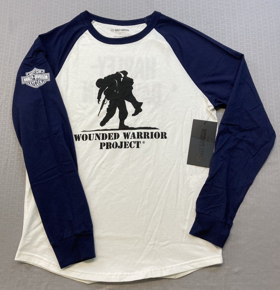 NEW HARLEY DAVIDSON 96359-22VM Men's Wounded Warrior Project L/S Raglan M