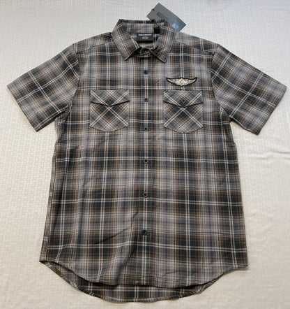 NEW GENUINE HARLEY DAVIDSON 96386-23VM Men's Oval Path Shirt - Black Plaid 3XL