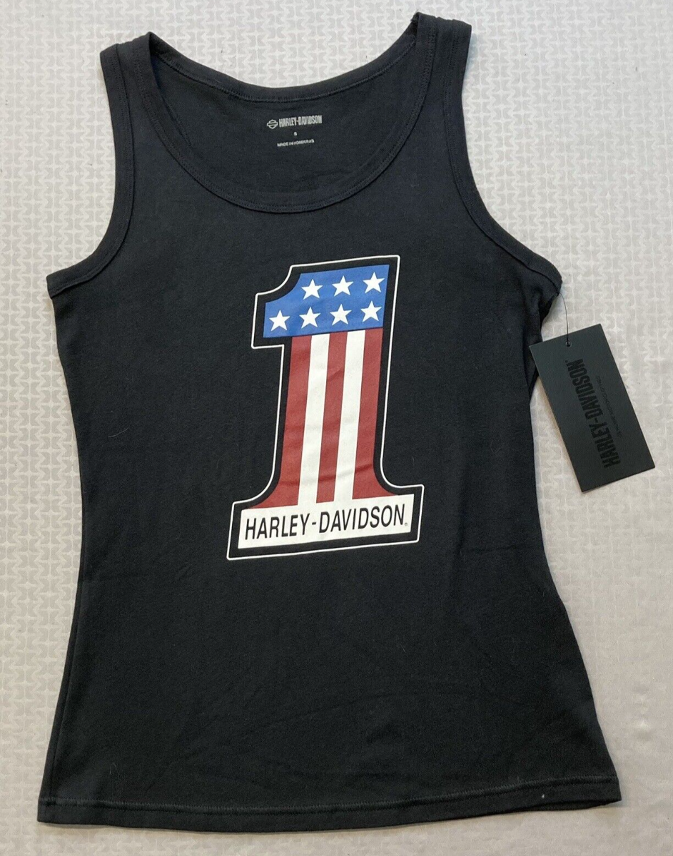 NEW HARLEY DAVIDSON 99108-22VW XL Women's Ultra Classic #1 Rib Tank BLACK