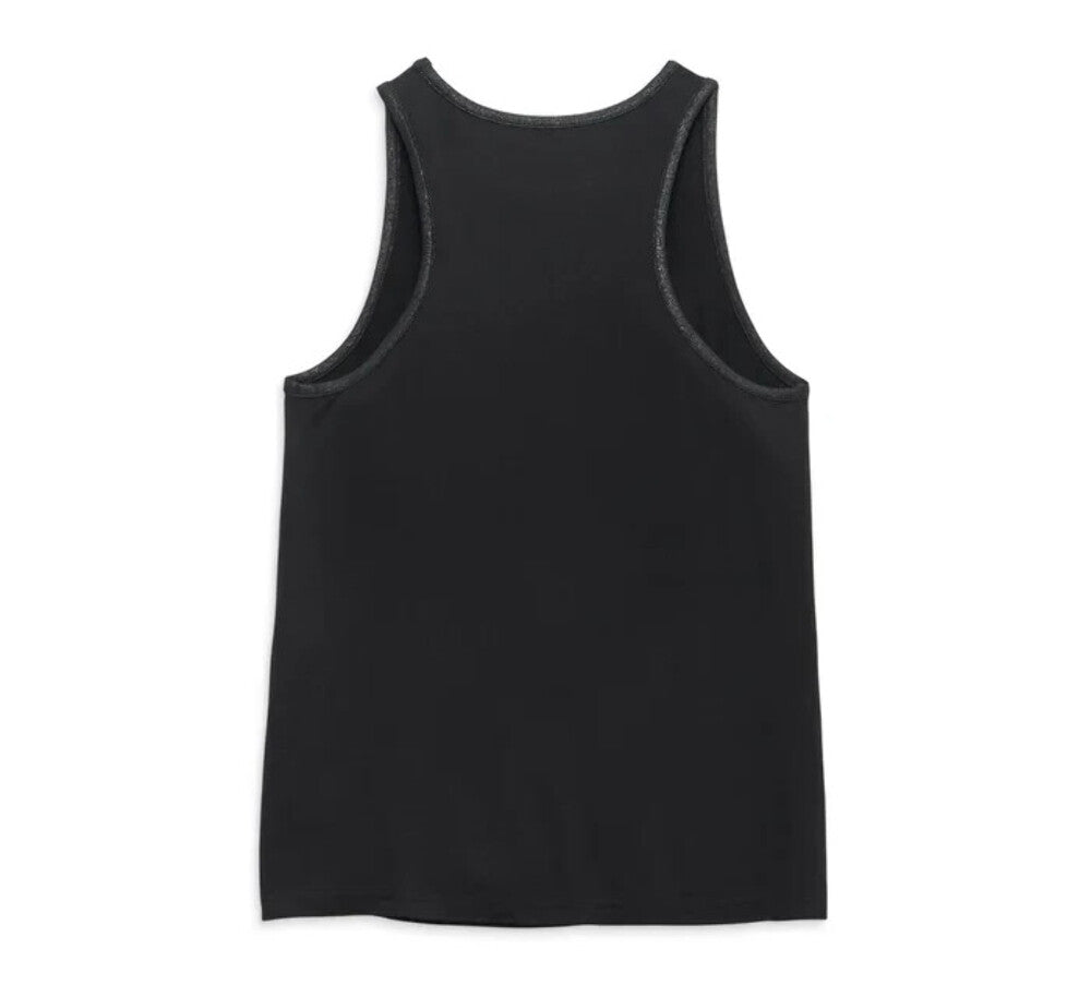 NEW HARLEY DAVIDSON 96444-23VW Women's Gathering Roses Fashion Tank BLACK MED