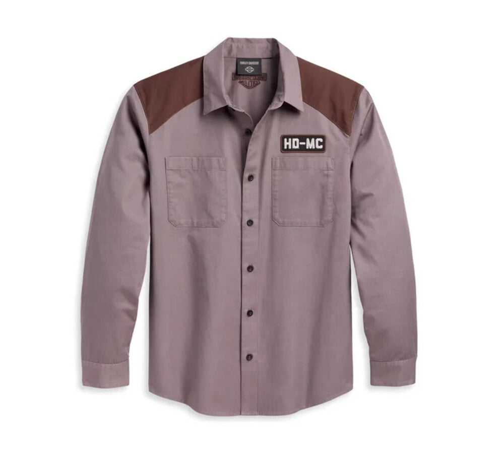 NEW GENUINE HARLEY DAVIDSON 96369-23VM HD-MC L/S Shirt  Blackened Pearl 3XL