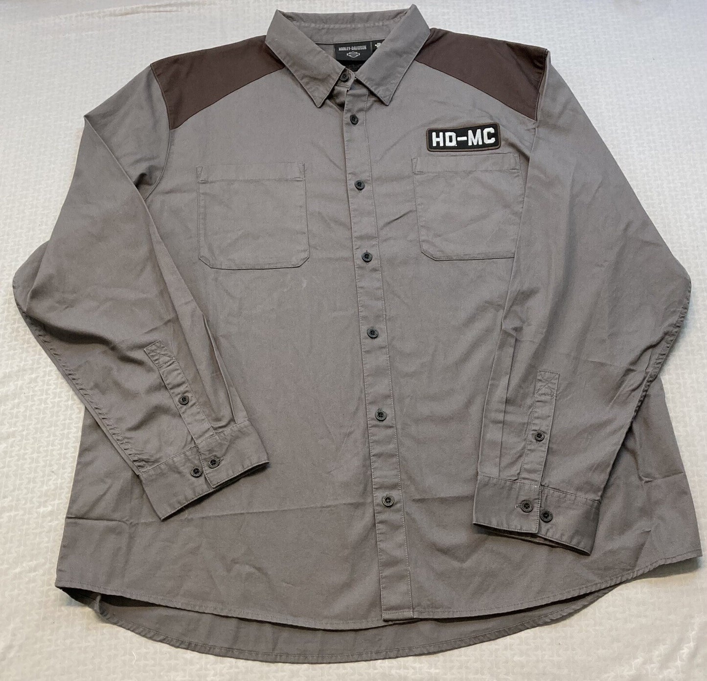 NEW GENUINE HARLEY DAVIDSON 96369-23VM HD-MC L/S Shirt  Blackened Pearl 3XL