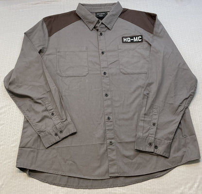 NEW GENUINE HARLEY DAVIDSON 96369-23VM HD-MC L/S Shirt  Blackened Pearl 3XL