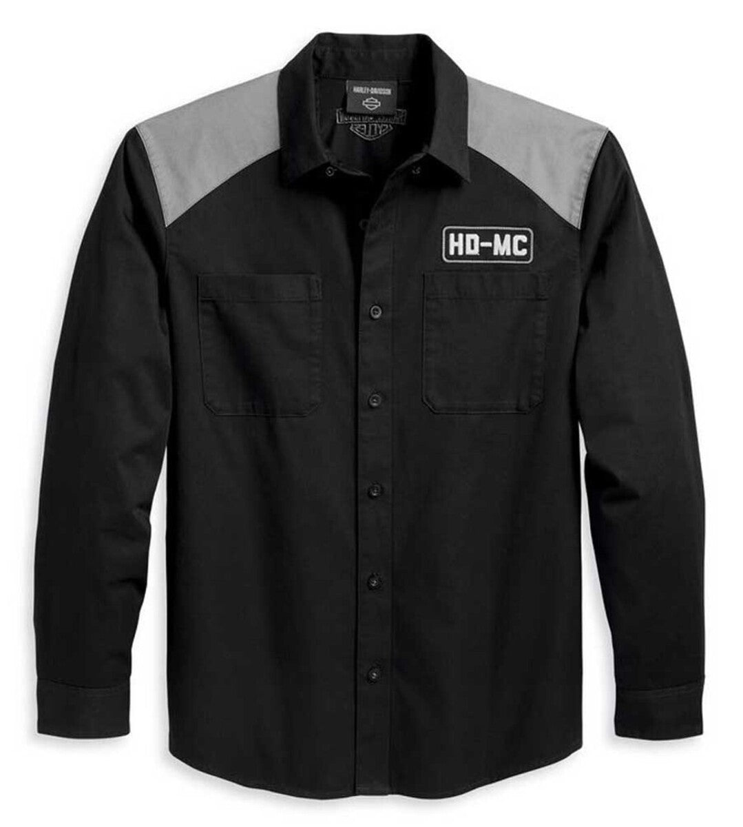 NEW GENUINE HARLEY DAVIDSON 96368-23VM MEN'S HD-MC L/S Shirt BLACK BEAUTY LG