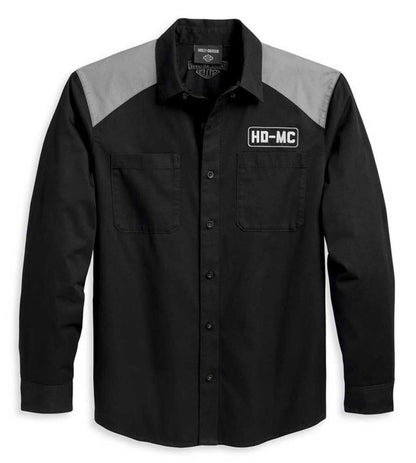 NEW GENUINE HARLEY DAVIDSON 96368-23VM MEN'S HD-MC L/S Shirt  BLACK BEAUTY 2XL