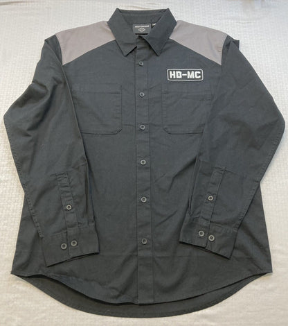 NEW GENUINE HARLEY DAVIDSON 96368-23VM MEN'S HD-MC L/S Shirt  BLACK BEAUTY 2XL