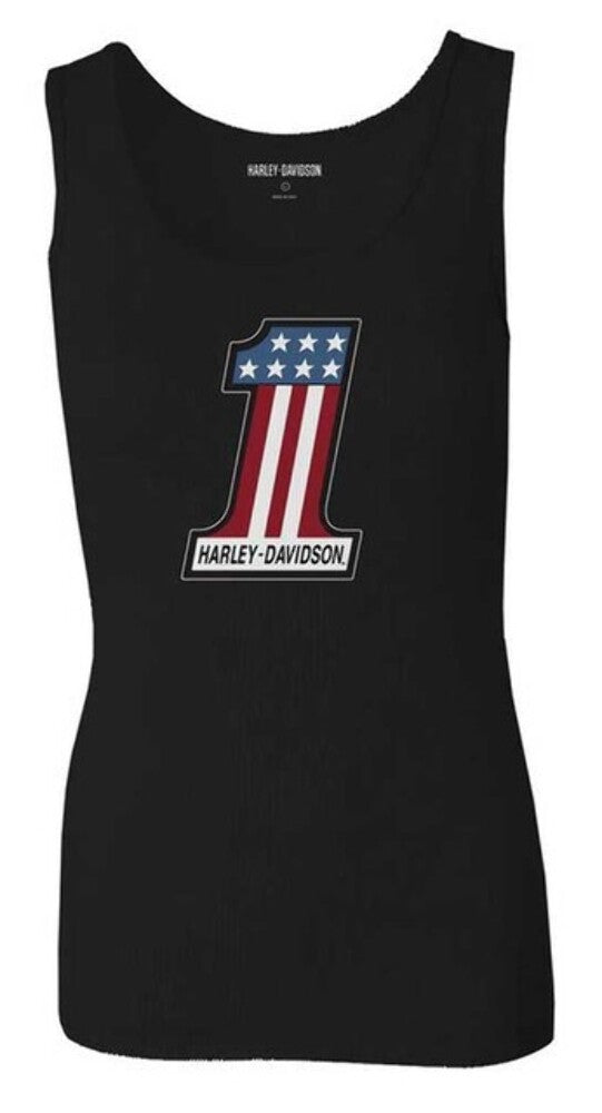 NEW HARLEY DAVIDSON 99108-22VW 3W Women's Ultra Classic #1 Rib Tank BLACK