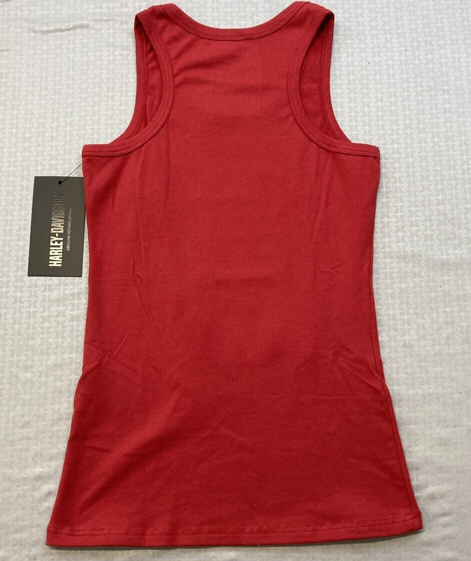 NEW HARLEY DAVIDSON 96651-22VW S Women's Ultra Classic #1 Rib Tank RED