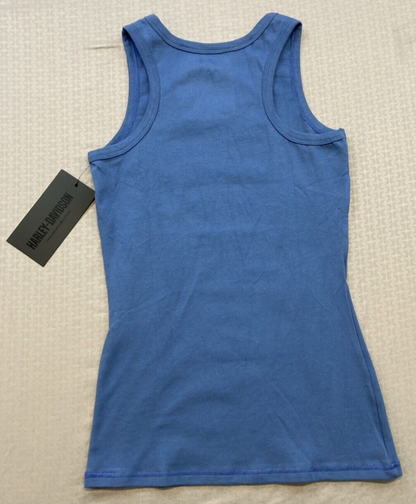 NEW HARLEY DAVIDSON 96652-22VW XL Women's Ultra Classic #1 Rib Tank BLUE