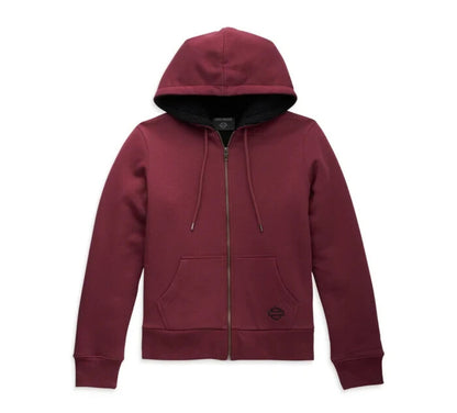 NEW HARLEY DAVIDSON 96406-23VW MED HOODIE RED Road Home Sherpa Lined Zip Front