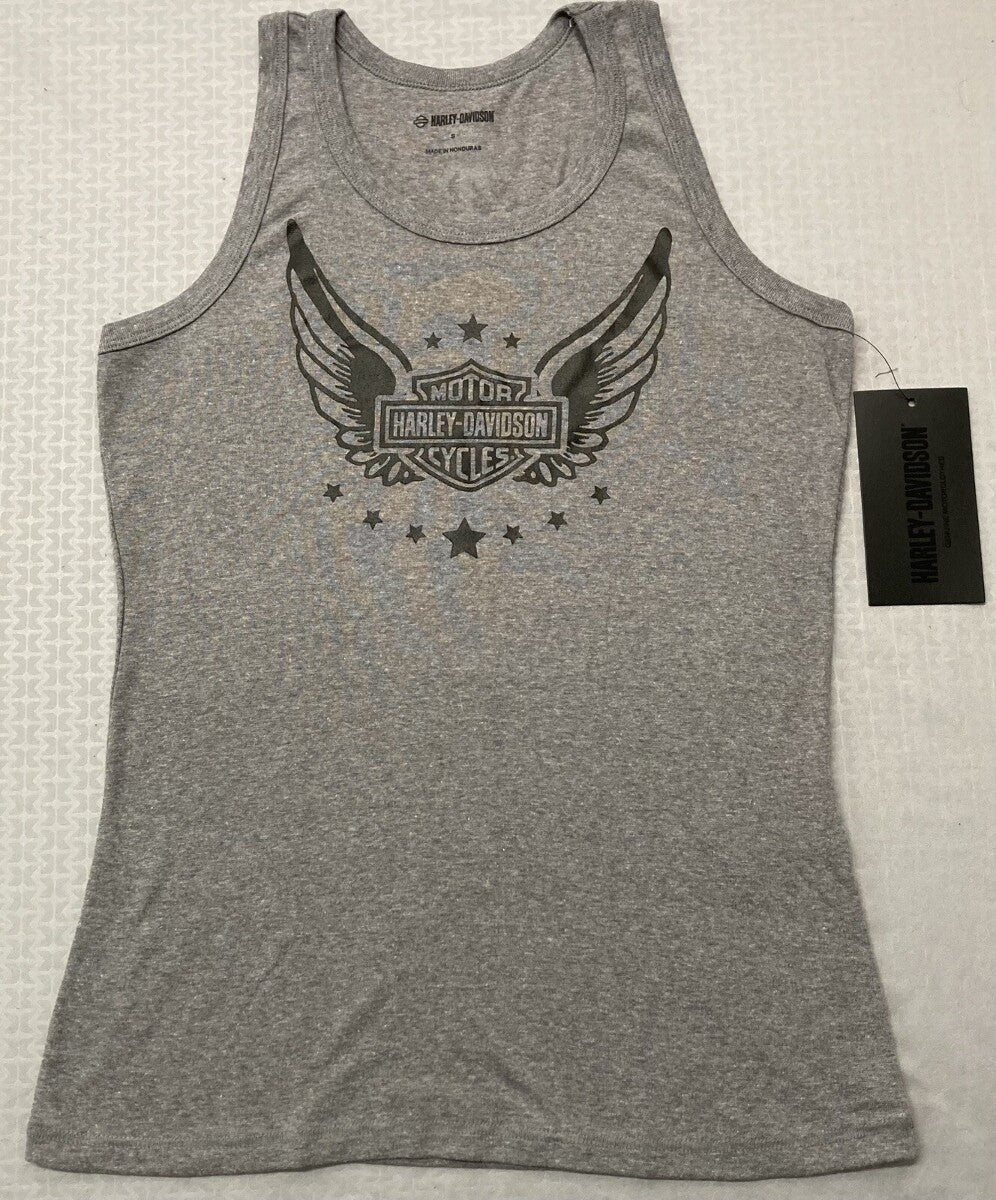 NEW HARLEY DAVIDSON 96475-22VW Women Wounded Warrior Project Tank HEATHER GREY M