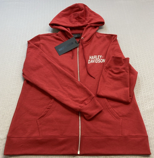 NEW GENUINE HARLEY DAVIDSON 96604-22VW WOMEN'S MEDIUM HOODIE KNIT RED