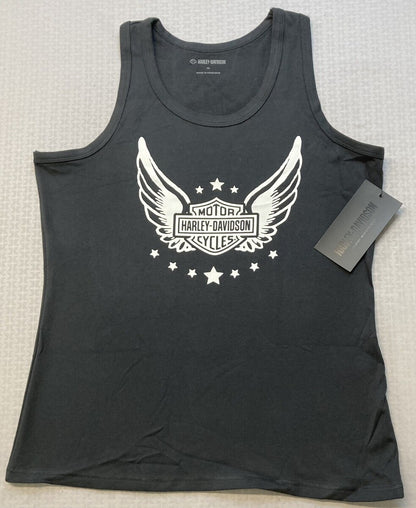 NEW HARLEY DAVIDSON 96473-22VW Women's Wounded Warrior Project Tank BLACK XS