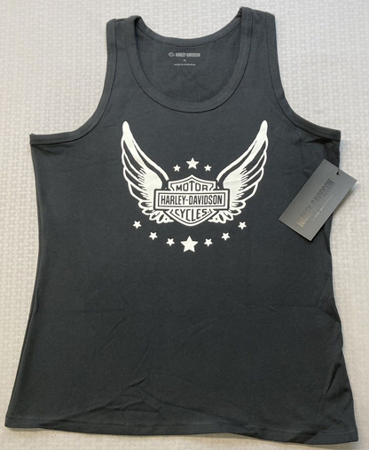 NEW HARLEY DAVIDSON 96473-22VW Women's Wounded Warrior Project Tank KNIT BLACK S