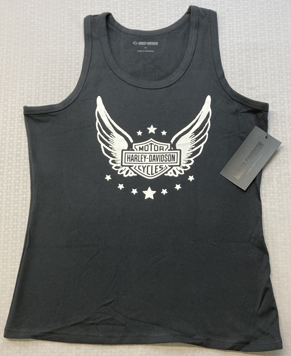 NEW HARLEY DAVIDSON 96473-22VW Women's Wounded Warrior Project Tank Top BLACK 1W
