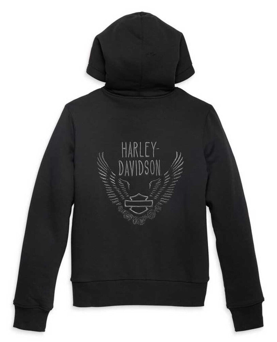 NEW HARLEY DAVIDSON 96400-23VW Women's MED HOODIE BLACK Sherpa Lined Road Home