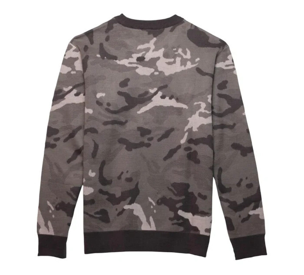 NEW HARLEY DAVIDSON 96310-23VM Men's SMALL SWEATER GREY CAMO