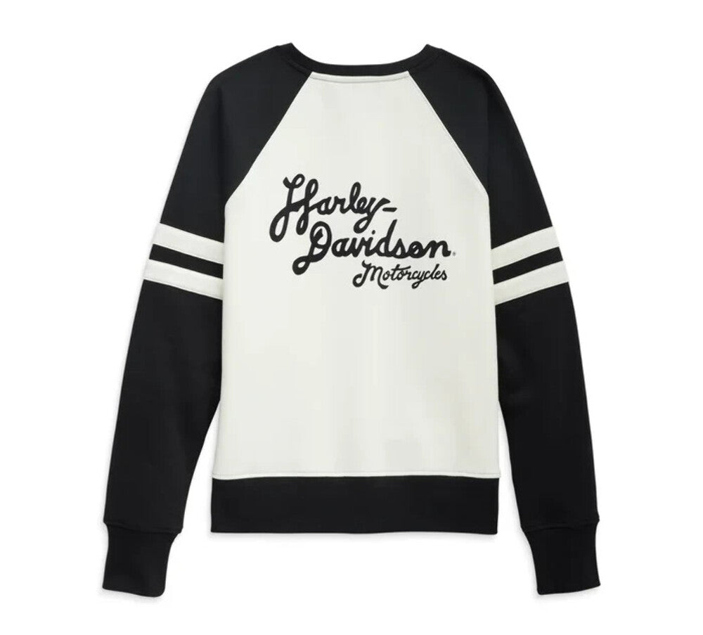 NEW GENUINE HARLEY DAVIDSON 96394-23VW WOMEN'S 2W HENLEY BLACK COLORBLOCK