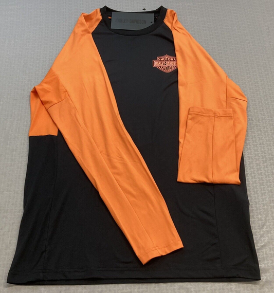 NEW GENUINE HARLEY DAVIDSON 99052-22VM MEN'S MED TEE KNIT BLACK BAR & SHIELD