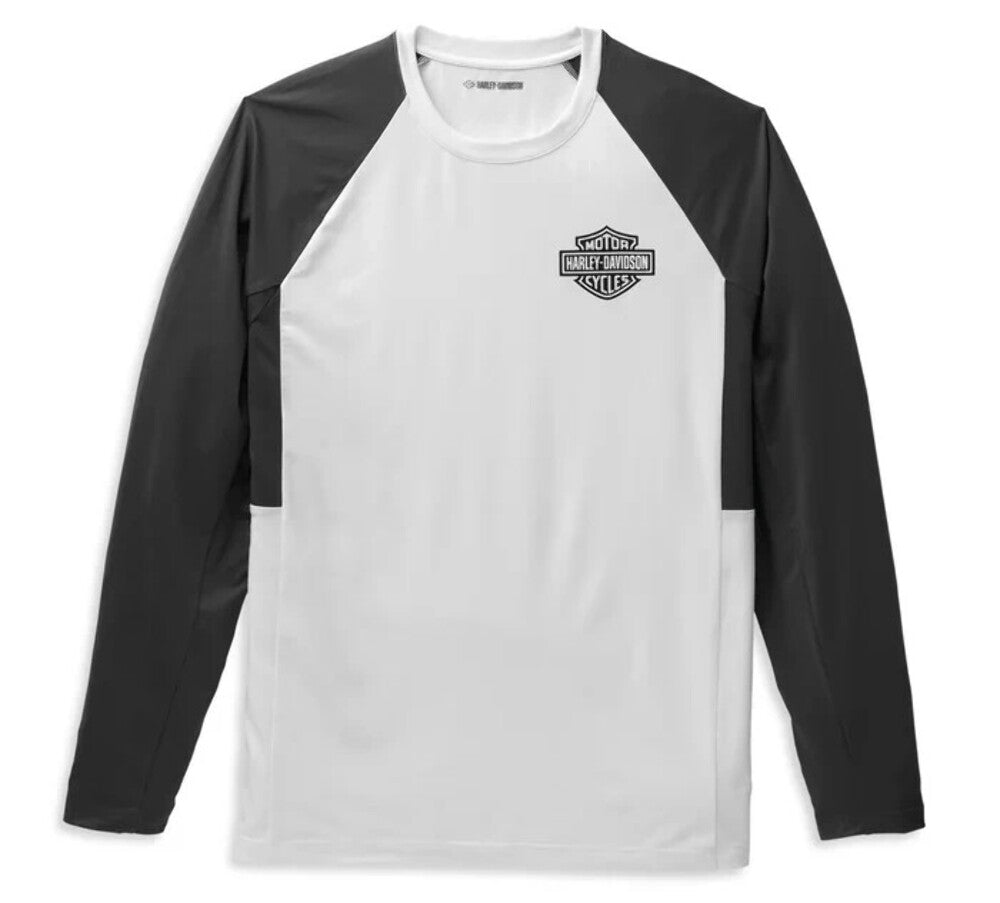 NEW GENUINE HARLEY DAVIDSON 99053-22VM MEN'S MED TEE KNIT WHITE BAR & SHIELD