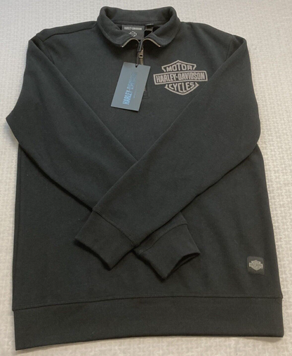 NEW GENUINE HARLEY DAVIDSON 96293-23VM MEN'S MED MOCKNECK KNIT BLACK