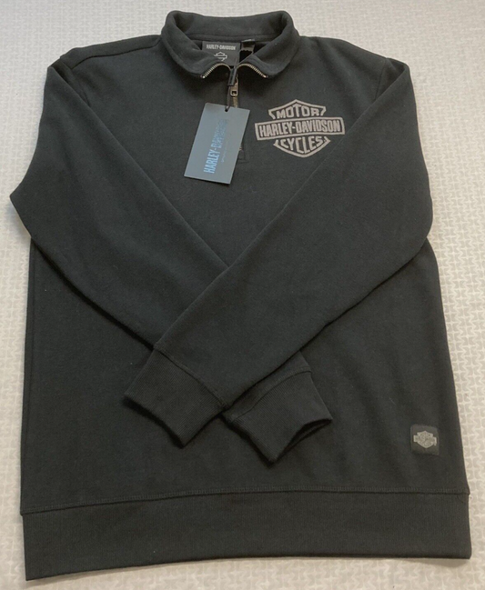 NEW GENUINE HARLEY DAVIDSON 96293-23VM MEN'S MED MOCKNECK KNIT BLACK