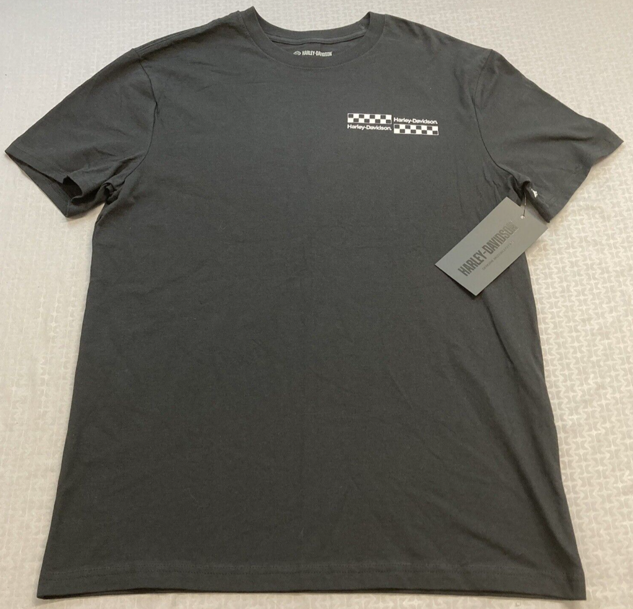 NEW GENUINE HARLEY DAVIDSON 96538-22VM MEN'S MED TEE Checkerboard BLACK