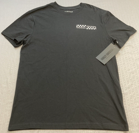 NEW GENUINE HARLEY DAVIDSON 96538-22VM MEN'S MED TEE Checkerboard BLACK