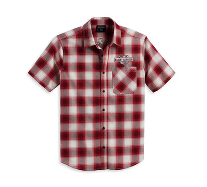 NEW GENUINE HARLEY DAVIDSON 96385-23VM MEN'S MEDIUM SHIRT WOVEN RED PLAID