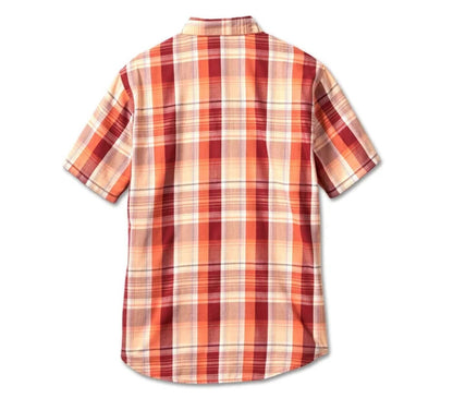 NEW GENUINE HARLEY DAVIDSON 96616-23VM MEN'S XLARGE SHIRT WOVEN RED PLAID MERLOT
