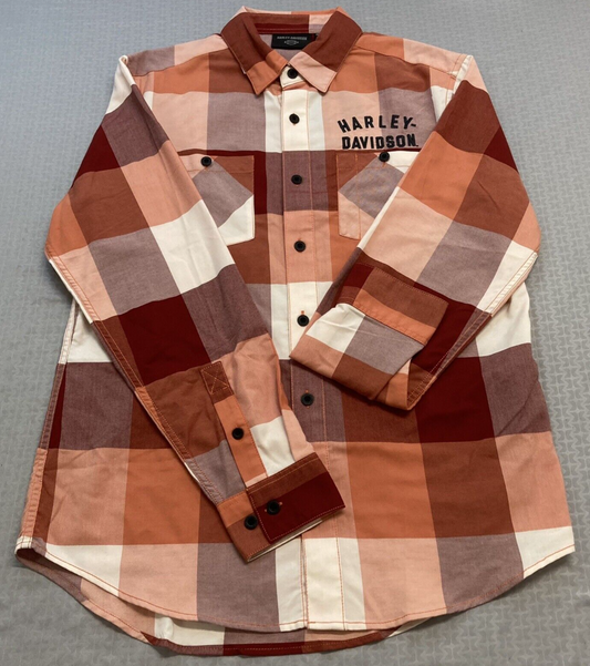 NEW GENUINE HARLEY DAVIDSON 96634-23VM MEN'S XL SHIRT RED PLAID L/S MERLOT