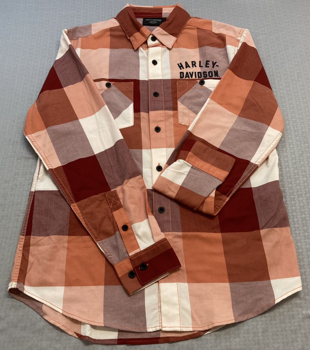 NEW GENUINE HARLEY DAVIDSON 96634-23VM MEN'S 3XL SHIRT RED PLAID L/S MERLOT