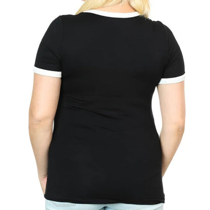 NEW HARLEY DAVIDSON HT4654BLK WOMEN'S BOHO GLORY S/S CREW NECK TOP XS
