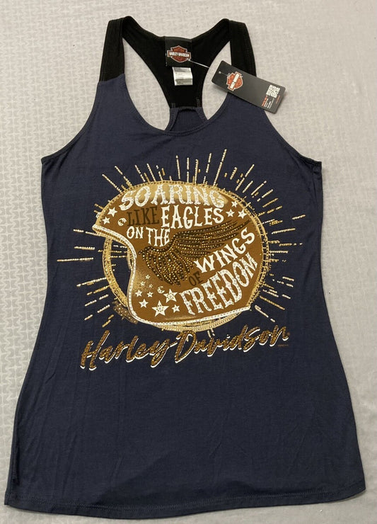 NEW HARLEY DAVIDSON HT4666CMT WOMEN'S SOARING FREEDOM SCOOP NECK SLEEVLESS 1X